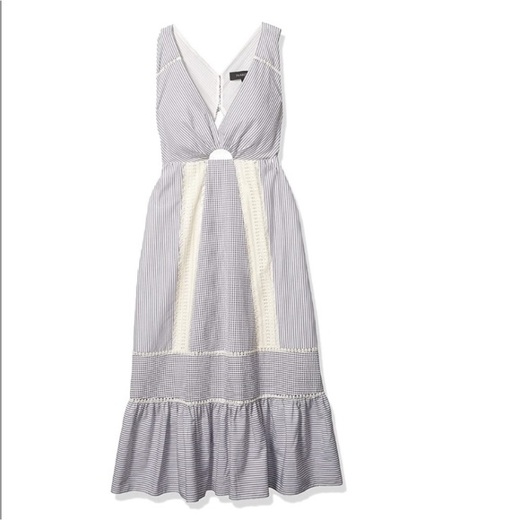Thakoon Cotton Crochet Inset Midi Dress - Picture 1 of 10